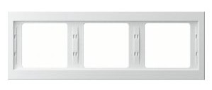 Frame 3gang horizontal polar white, glossy