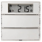 PUSH-BUTTON 2GANG WITH ROOM THERMOSTAT, DISPLAY AND LABELLING FIELD FOR WHITE AND POLAR WHITE