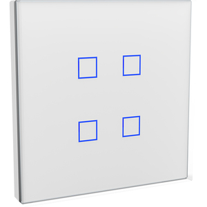 CAPACITIVE PUSH BUTTON LAÜKA KNX 4 BUTTONS WHITE GLASS AND CHROME FRAME