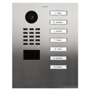 DoorBird IP Video Door Station D2107V, stainless steel V2A, brushed, incl. flush-mounting housing, 7 call buttons