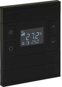 KNX thermostate 6 rockers, with temperature sensor, with display and without status, with manual controls, serie ORIA, anthracite, Ref. INT-OT3-010100