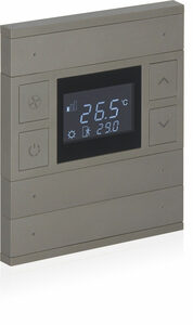 KNX thermostate 6 rockers, with display and without status, with manual controls, serie ORIA, bronze, Ref. INT-OT3-070100