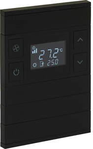 KNX thermostate 8 rockers, with temperature sensor, with display and without status, with manual controls, serie ORIA, anthracite, Ref. INT-OT4-010100