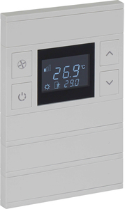 KNX thermostate 8 rockers, with temperature sensor, with display and without status, with manual controls, serie ORIA, gray, Ref. INT-OT4-030100