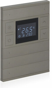 KNX thermostate 8 rockers, with display and with status LED, with manual controls, serie ORIA, Ref. INT-OT4-0701F0