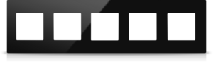 Quintuple frame, serie MONA, black, Ref. MN-B-FE5