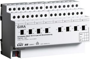 KNX switching actuator, 8 binary outputs , 16A, 200µF C-load, DIN rail, Ref. 1046 00