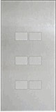 KNX push button 6 rockers, serie LARGHO, aluminium (raised), Ref. 60601-1121-02-0B