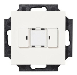KNX push button 2 rockers, with status LED, serie PIAZZA, polar white , Ref. 81102-110-02