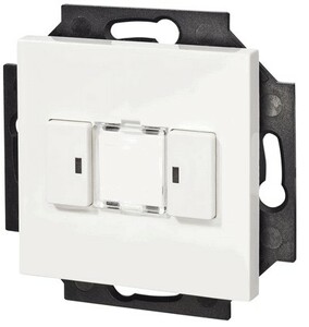 KNX push button 2 rockers, with temperature probe input, serie PIAZZA, polar white , Ref. 82102-110-12