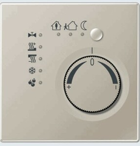 Room temperature controller with integrated push-button interface 4-gang  Edelstahl