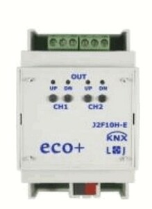 KNX shutter actuator, J2F10H-E, 2 channel shutter, 10A, serie ECO+, Ref. 79436