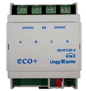 KNX binary input, BE4F230-E, 4 inputs, 230VAC, DIN rail, serie ECO+, Ref. 79532
