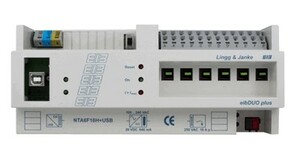 KNX USB programming interface, NTA6F16H+USB, with power supply, 640mA, with actuator, 6 binary outputs, 16A C-load, DIN rail, serie eibSOLO, Ref. 89221