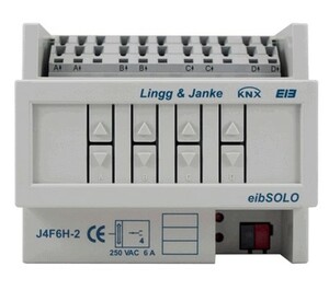KNX shutter actuator, J4F6H-2, 4 channel shutter, 6A, DIN rail, Ref. 89420