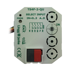 KNX universal interface, TS4FJ-2-QU, 4 inputs, potential free, for switch wall box, serie QUICK, Ref. Q77883