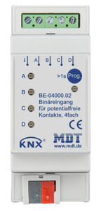 KNX binary input, 4 inputs, potential free, DIN rail, Ref. BE-04000.02
