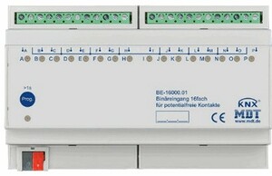 KNX binary input, 16 inputs, 24V / voltage range, DIN rail, Ref. BE-16024.01