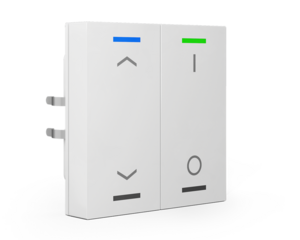KNX push button 2 rockers, with status LED, serie LITE 55, white glossy , Ref. BE-TAL5502.C1