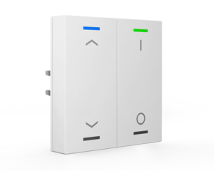 KNX push button 2 rockers, with status LED, serie LITE 63, white glossy , Ref. BE-TAL6302.C1