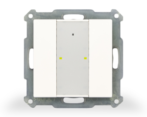 KNX RF push button 2 rockers, with status LED, serie SERIE 55, white glossy , Ref. RF-TA55A2.01