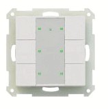 KNX RF push button 6 rockers, with status LED, serie SERIE 55, white glossy , Ref. RF-TA55A6.01