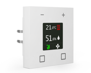 KNX thermostate, with display, serie SMART 55, white glossy , Ref. SCN-RTR55S.01