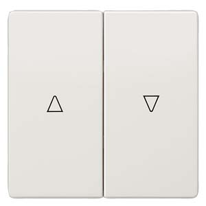 DELTA style, titanium white Rocker switch with shutter symbols for shutter switch and pushbutton 68x 68 mm